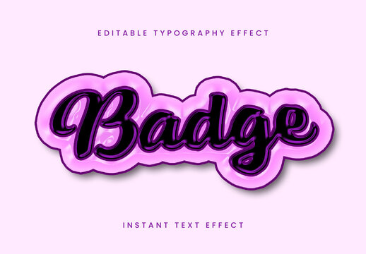 Pink And Black Enamel Pin Text Effect Script Bold Outline Font