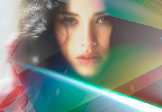 Red And Green Vertical Prism Photo Effect