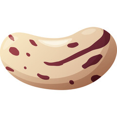 Close Up of a Single Kidney Bean with Speckled Brown Markings and a Creamy White Background Optimized for Food and Agriculture Concepts