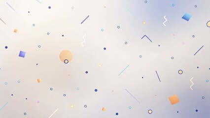 Vibrant confetti bursts and playful geometric shapes float on a soft pastel gradient background, perfect for celebrations and modern design.