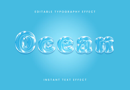 Blue Liquid Text Effect Water Glossy Font