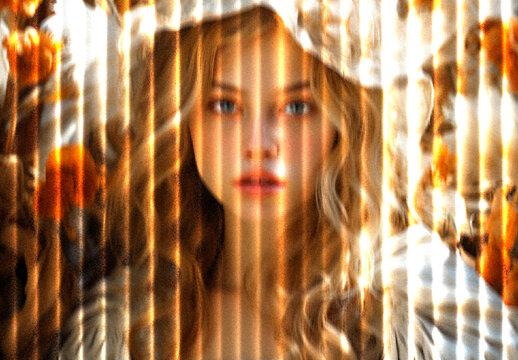 Golden Warped Glass Photo Effect