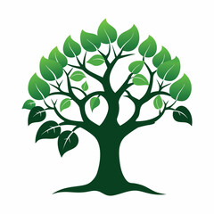 Fototapeta premium Illustration of a vibrant green tree, symbolizing nature, growth, and environmental awareness, perfect for ecofriendly and sustainable concepts vector icon
