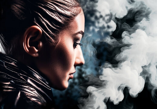 Silver Abstract Cloud Smoke Dispersion Photo Effect