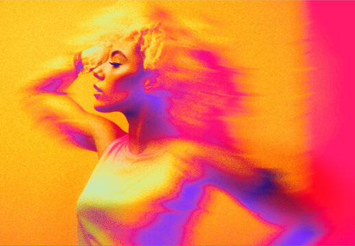 Yellow And Violet Smudged Gradient Photo Effect