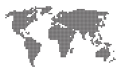 Dotted World Map in Minimal Style
