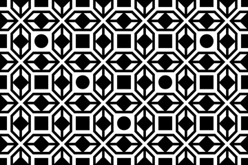 Seamless rug, carpet geometric monochrome pattern.