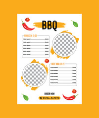 Modern restaurant food menu design template and food flyer