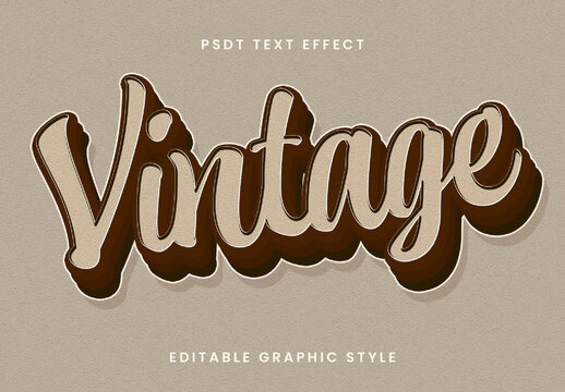 Brown And Beige Vintage Text Effect Script Retro Font