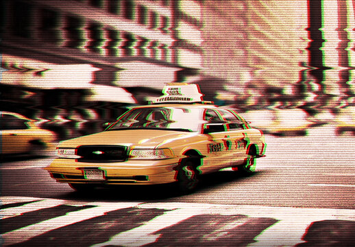 Green And Red Retro VHS Photo Effect