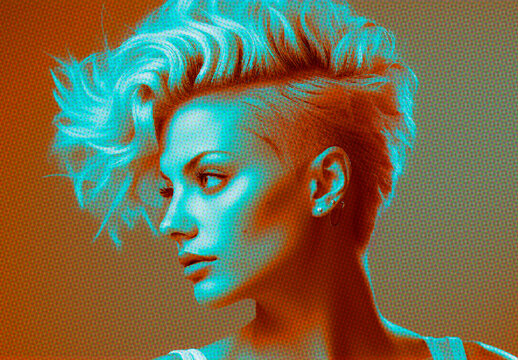 Halftone Print Photo Effect