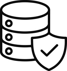 Database security icon with shield and checkmark vector