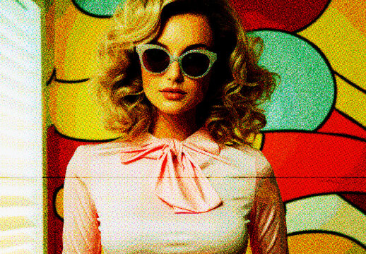 Colorful Retro Halftone Print Photo Effect
