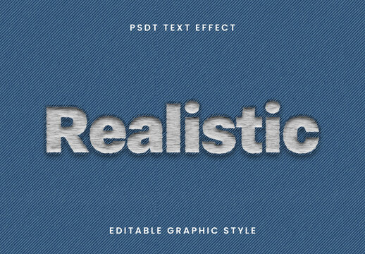 White And Blue Realistic Embroidery Text Effect Bold Fabric Stitch Font