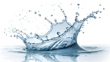 Twisted water splash isolated on white background