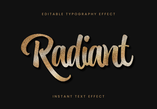 Golden Glitter Gold Silver Text Effect Script Radiant Sparkle Font