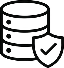 Icon of Databases with Shield and Checkmark security