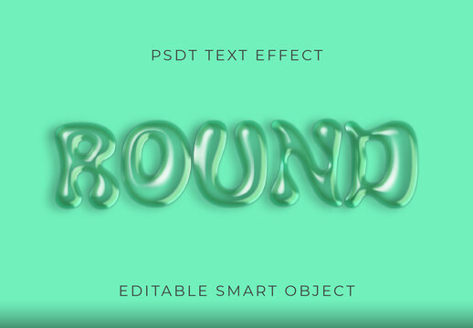 Transparent Bubble Balloon Text Effect Shiny Rounded Font
