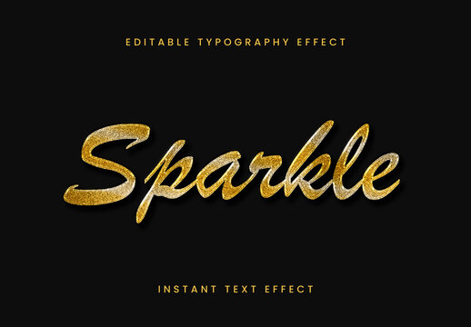 Golden Glitter Gold Silver Text Effect Script Sparkle Shiny Font