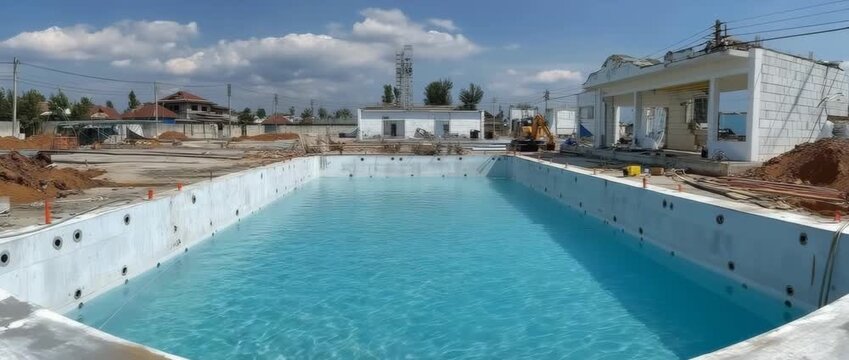 A swimming pool is being built.