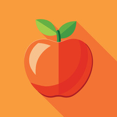 Clean vector illustration of a single ripe red apple fruit icon perfect for food and health related designs