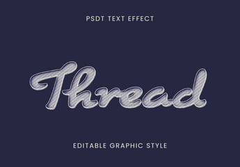 Beige And Gray Stitch Embroidery Text Effect Script Fabric Font