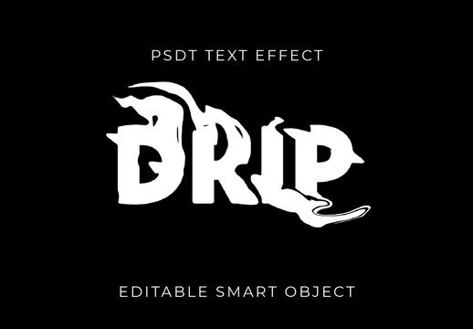 Black Liquid Blurry Distortion Text Effect Bold Melting Font