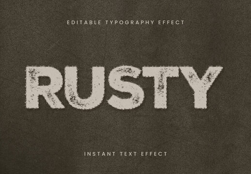 Beige Distressed Old Text Effect Rusty Grunge Font