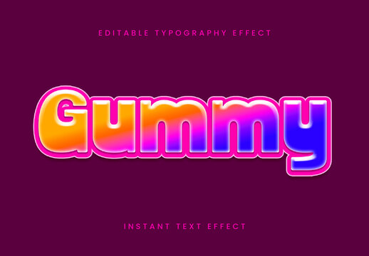 Colorful Pop Style Candy Text Effect Chunky Gradient Font