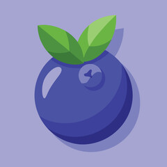 Single ripe blueberry fruit icon with a modern clean design perfect for healthy food branding and digital applications