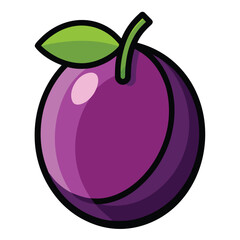 Vibrant gradient plum fruit icon symbolizing healthy eating and fresh produce