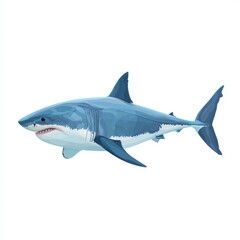 Obraz premium A stunning depiction of a great white shark swimming gracefully in the ocean