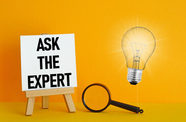Ask the expert as consulting expert advice support service business concept