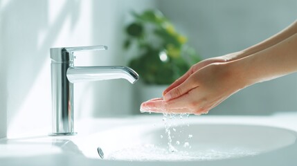 Hands Washing Under Running Water ｜ 流れる水で手を洗う手元のクローズアップ