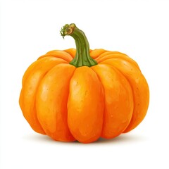 A close-up of a vibrant orange pumpkin