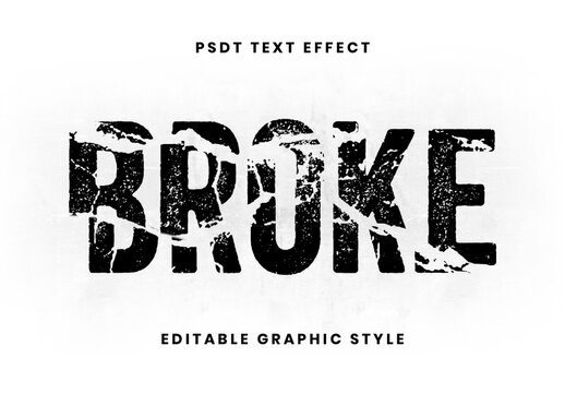 Black Wrecked Text Effect Grunge Cracked Font