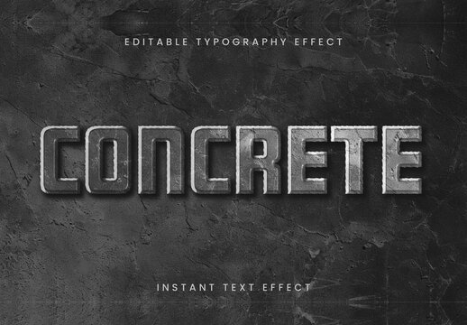 Black And Gray Concrete Grunge Text Effect Stone Bold Font