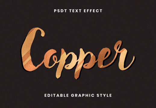 Bronze Copper Foil Text Effect Script Shiny Font