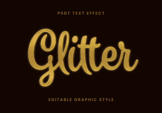 Golden Glitter Text Effect Script Glowing Luxury Font