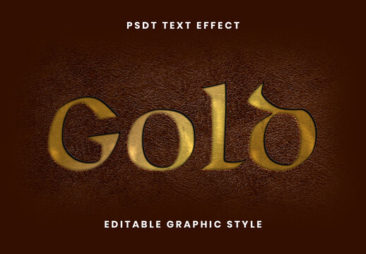Gold Embossed Golden Leather Text Effect Medieval Classic Font