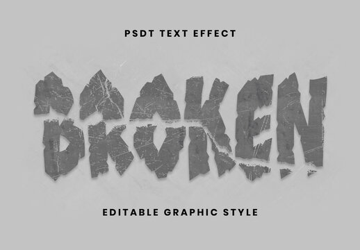Gray Wrecked Text Effect Cracked Distressed Concrete Font