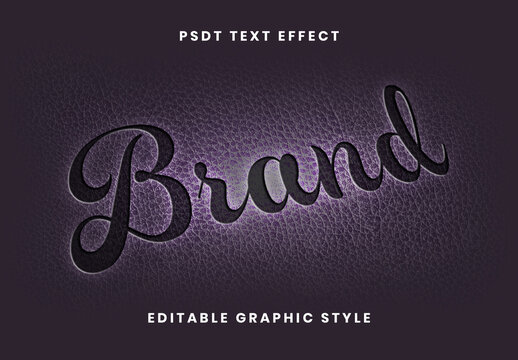 Purple Leather Pressed Text Effect Script Embossed Elegant Font
