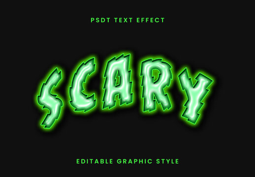 Green Creepy Scary Text Effect