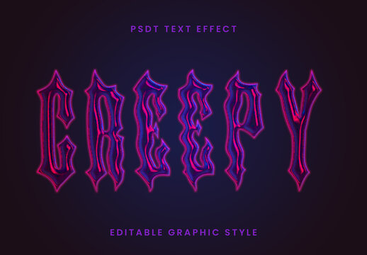 Purple Creepy Glowing Text Effect Gothic Horror Font