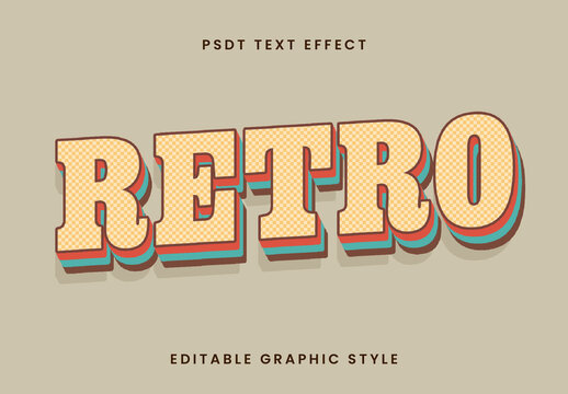 Colorful Retro Layered Text Effect Vintage Classic Font