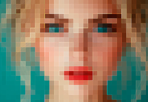 Blue Pixelated Dispersion Photo Effect