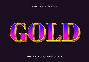 Gold Colored Iridescent Text Effect Radiant Luxury Classic Font