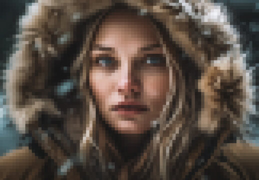Blue And Brown Pixelated Dispersion Photo Effect