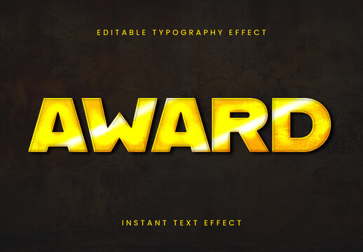 Gold Cinematic Text Effect Shiny Award Font