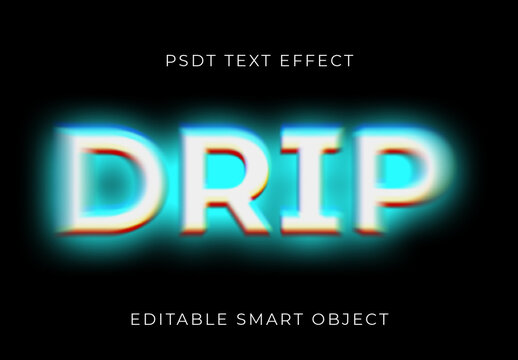 Multicolor Abstract Blur Neon Text Effect Bold Glitch Distorted Font